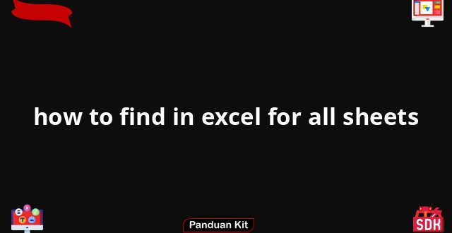how to find in excel for all sheets